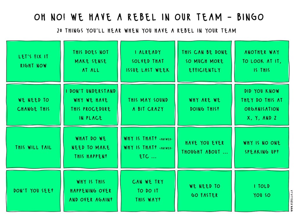 oh no we have a rebel in our team BINGO